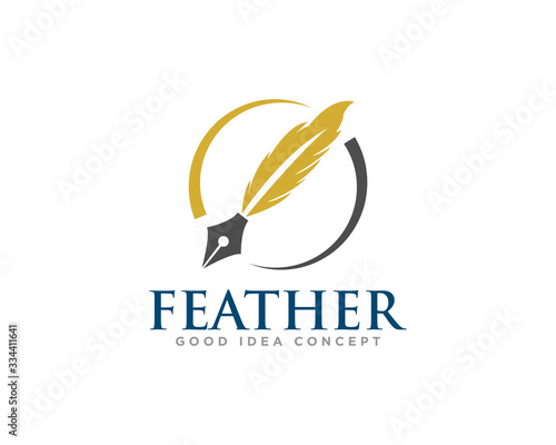 Feather Logo Icon Design Vector