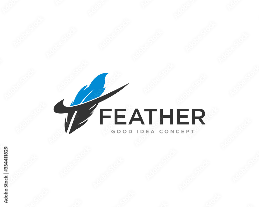 Obraz premium Feather Logo Icon Design Vector