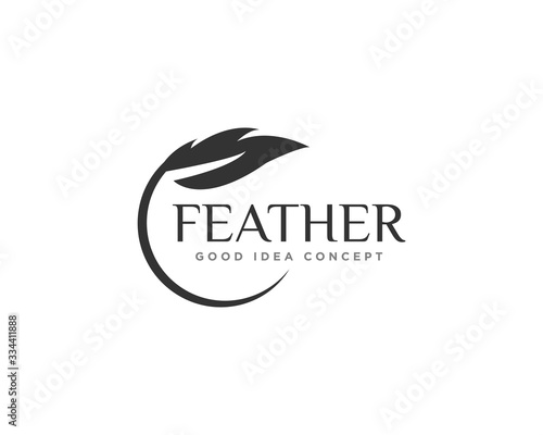 Feather Logo Icon Design Vector