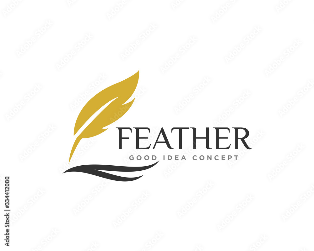 Fototapeta premium Feather Logo Icon Design Vector