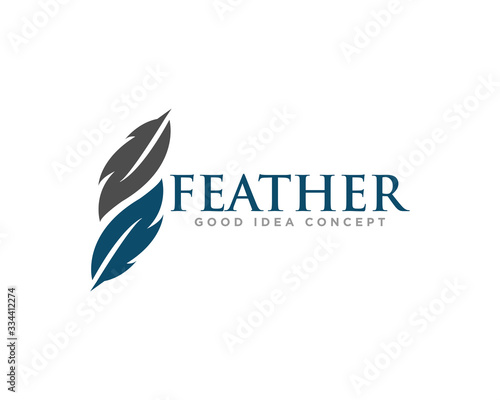 Feather Logo Icon Design Vector
