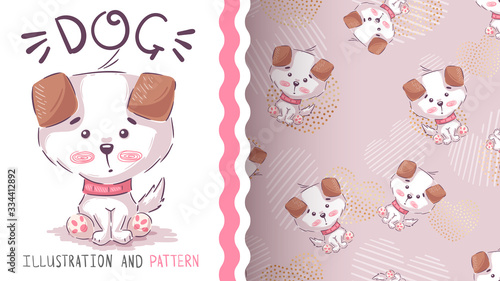 Cute dog seat - seamless pattern