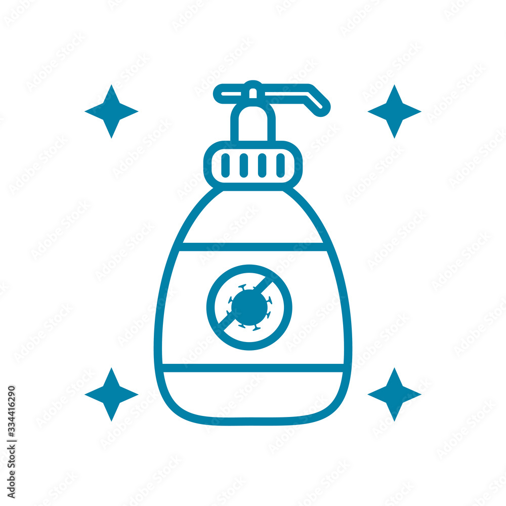 antibacterial gel bottle icon, line style antibacterial gel bottle icon, line style