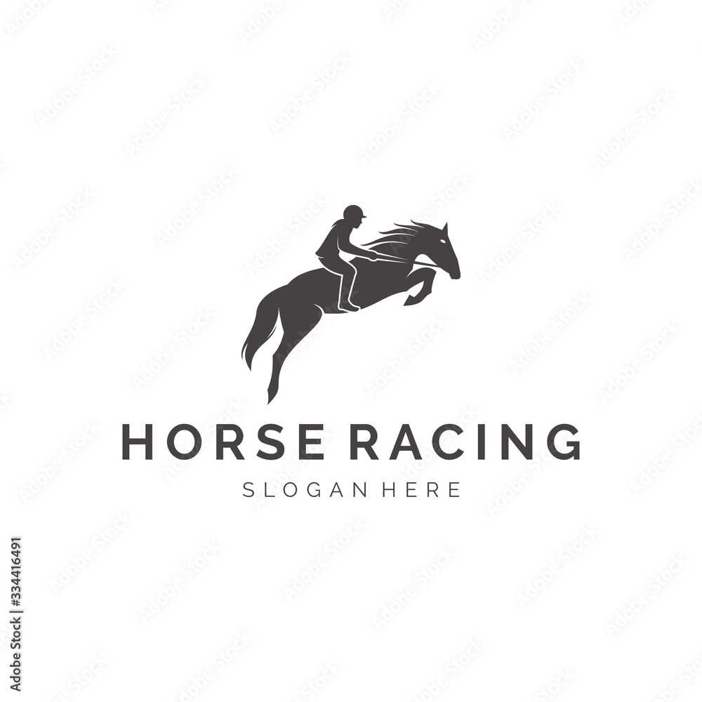 Fototapeta premium Horse logo template symbol for business. Horse racing logo