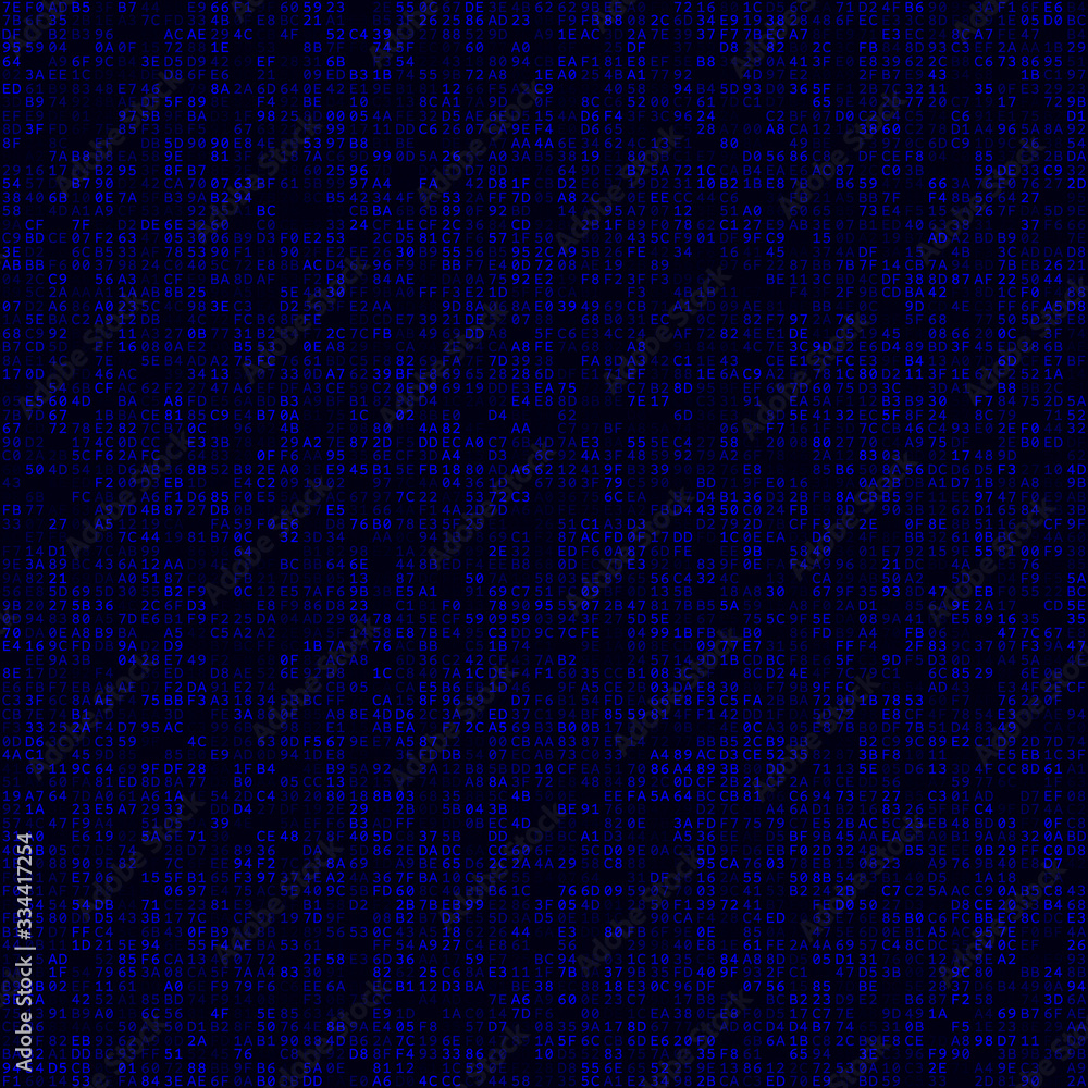 Futuristic tech background. Blue filled hexadecimal pairs background. Big sized seamless pattern. Beautiful vector illustration. Futuristic tech background. Blue filled hexadecimal pairs background. Big sized seamless pattern. Beautiful vector illustration.