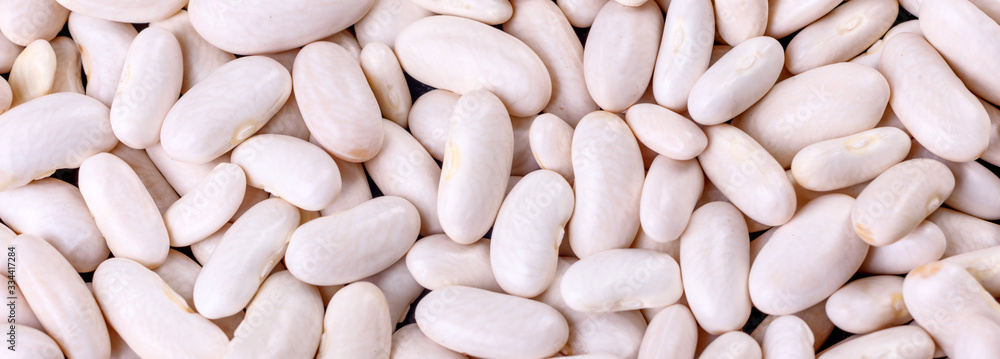 Beautiful multicolored beans close-up on a concrete background