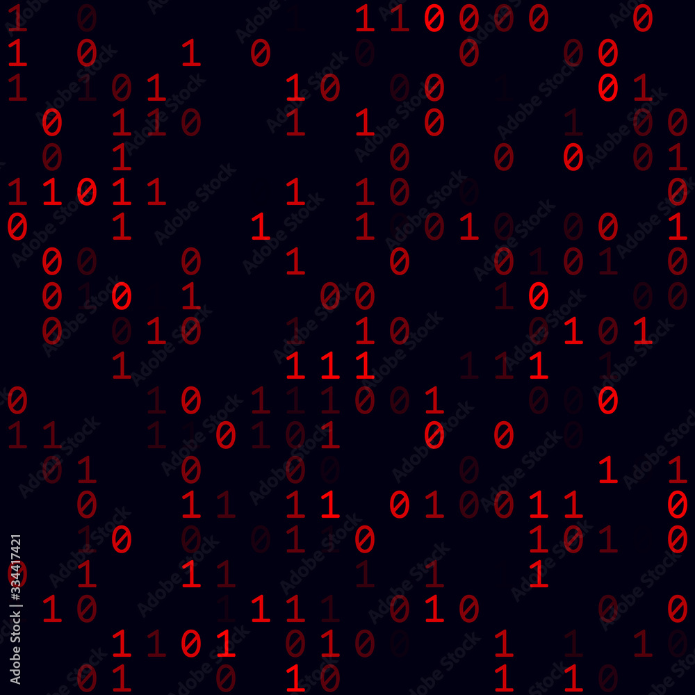 Tech background. Red sparse binary background. Small sized seamless pattern. Attractive vector illustration.