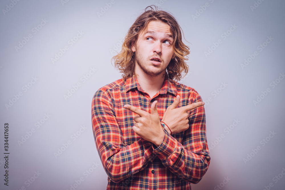 Stop gesture with indignation shown by men Stop gesture with indignation shown by men