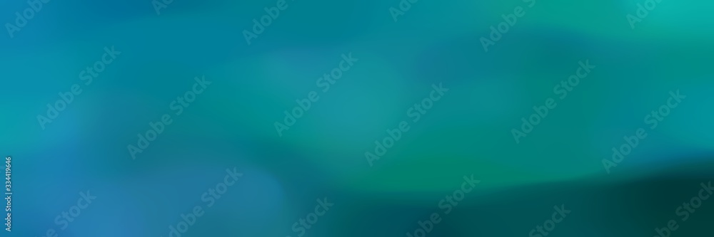soft blurred horizontal banner background bokeh graphic with dark cyan, teal green and light sea green colors space for text or image - obrazy, fototapety, plakaty 