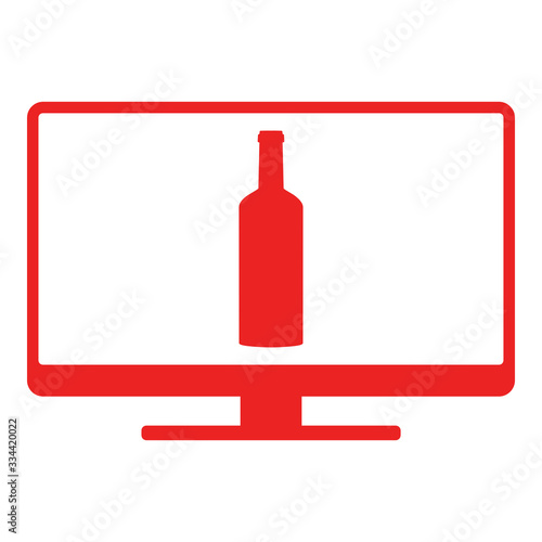 Flasche und Monitor