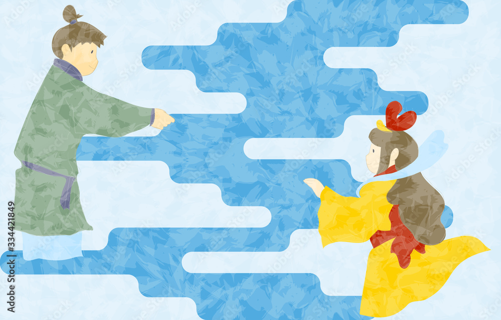 七夕の織姫と彦星のイラスト Stock Vector Adobe Stock