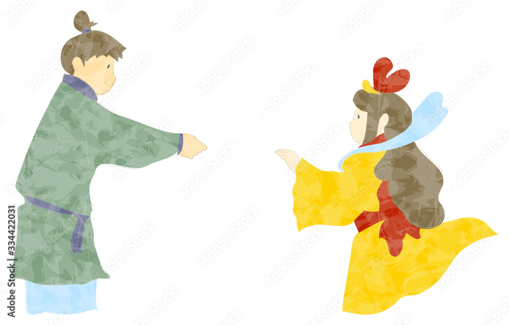 七夕の織姫と彦星のイラスト Stock Vector Adobe Stock