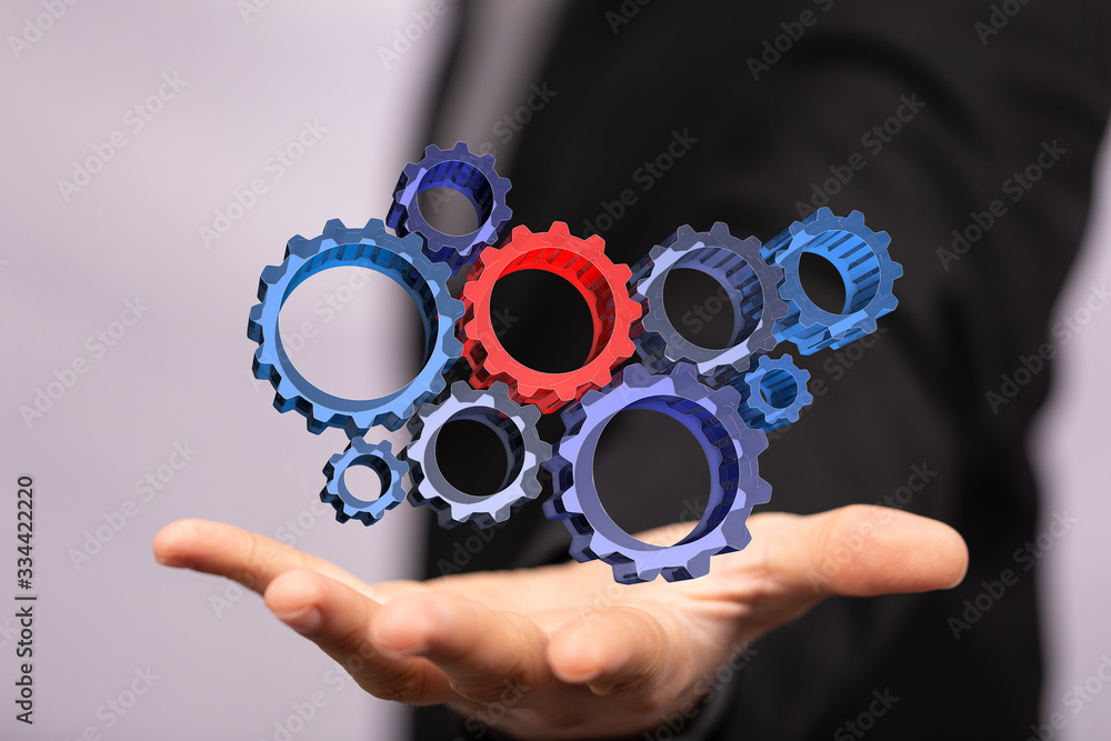 Business, Internet and technology concept. Business select gear icon on virtual screen. Business, Internet and technology concept. Business select gear icon on virtual screen.