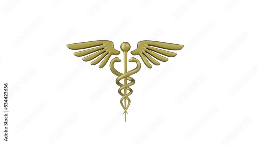 Caduceus medical symbol isolated on a white background. Caduceus Icon. Concept for Healthcare Medicine and Lifestyle. Caduceus sign with snakes. 3d render Caduceus medical symbol isolated on a white background. Caduceus Icon. Concept for Healthcare Medicine and Lifestyle. Caduceus sign with snakes. 3d render