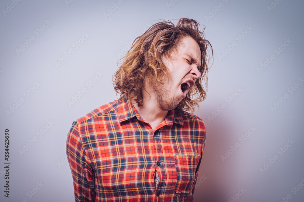 Yawns. Man Yawns. Man