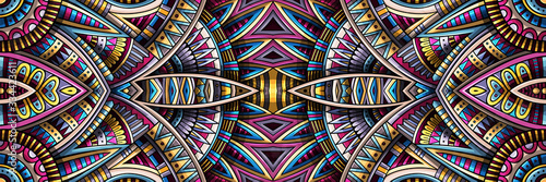 Abstract ethnic rug ornamental seamless pattern. Vector vintage background.