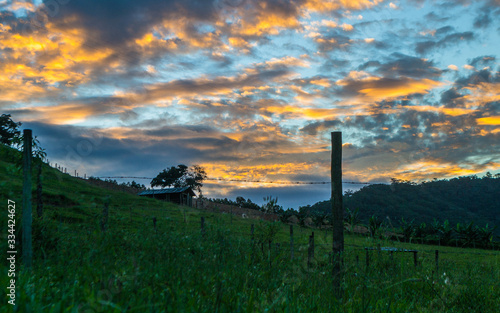 sunset in the mountains