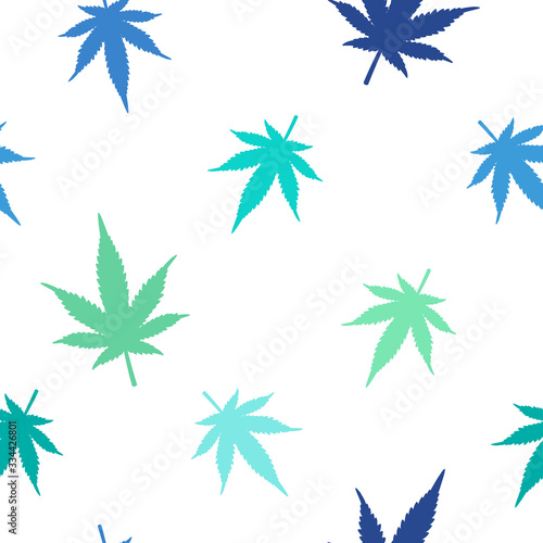 Marijuana leaves seamless vector pattern. Cannabis seamless pattern. Pattern with marijuana leaf. © ALEKSEI