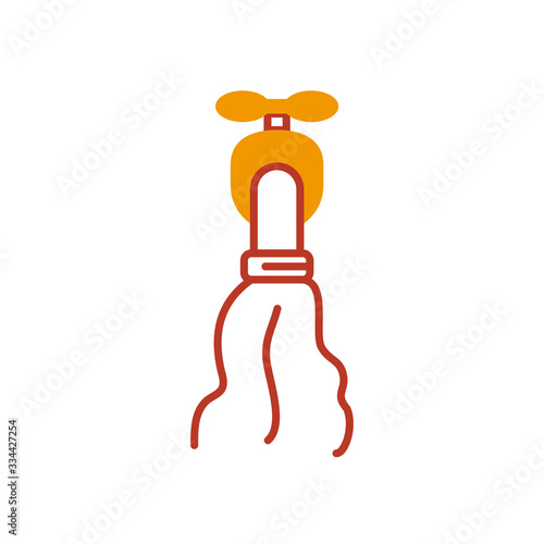 water faucet icon, half line half color style