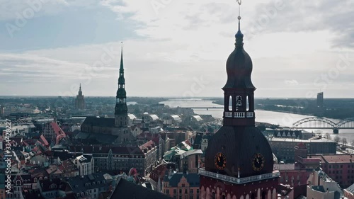 Aerial View Of The Riga Old Town Church