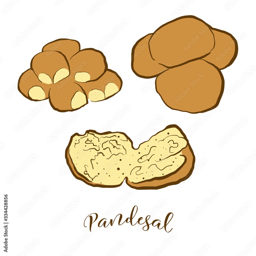 Colored drawing of Pandesal bread
