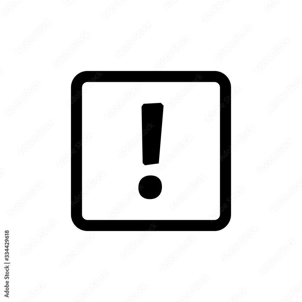 Exclamation mark. Flat web icon or sign isolated on white background. Collection modern trend concept design style vector illustration symbol Exclamation mark. Flat web icon or sign isolated on white background. Collection modern trend concept design style vector illustration symbol