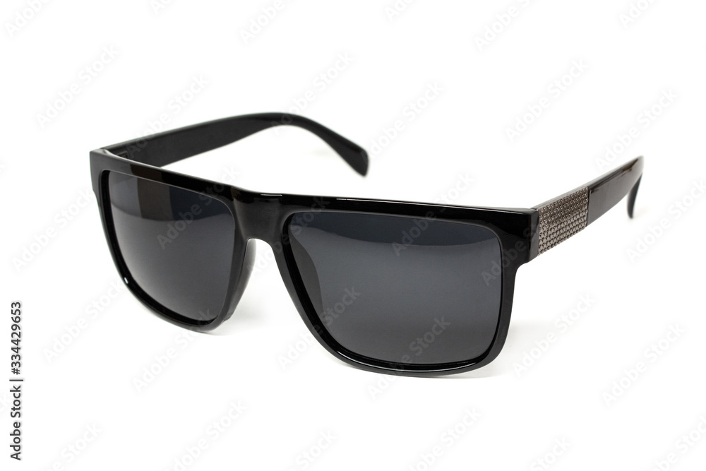 Sunglasses black gloss isolated White background Sunglasses black gloss isolated White background