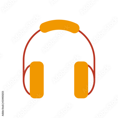 headphones icon, half line half color style