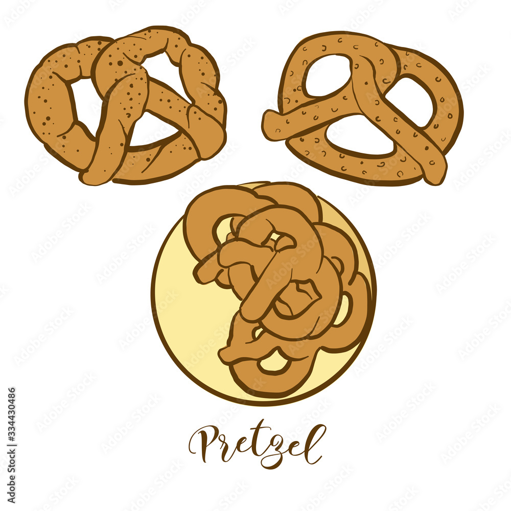 Colored drawing of Pretzel bread Colored drawing of Pretzel bread