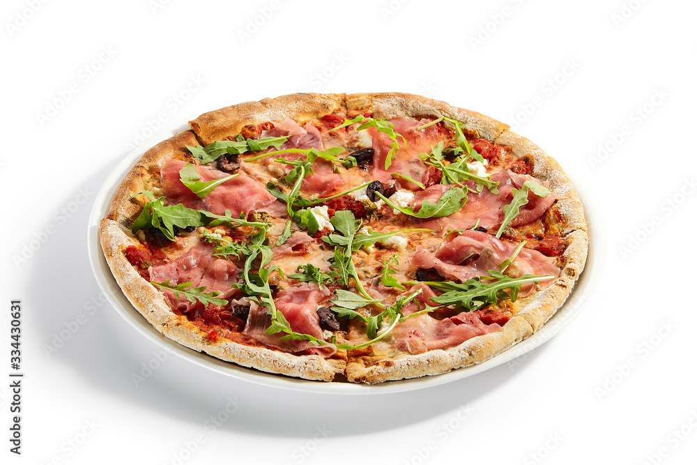 Pizza with parma ham and artichoke Pizza with parma ham and artichoke