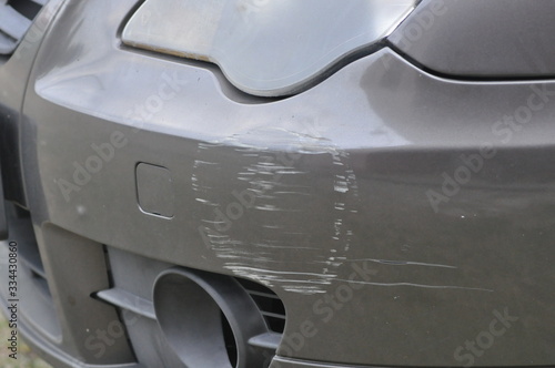 scratches on a car front bumper