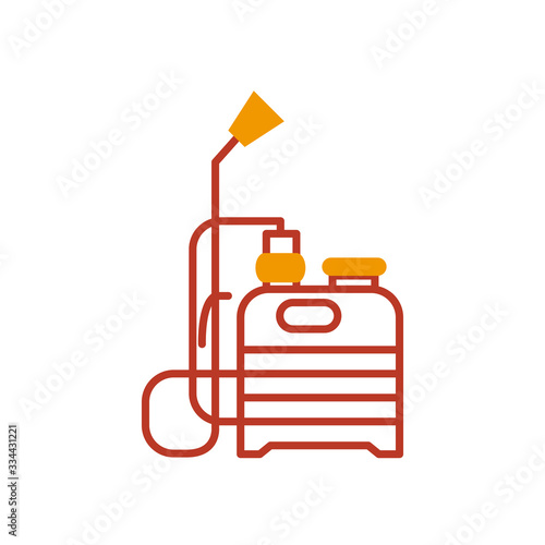 fumigation tool icon, half line half color style
