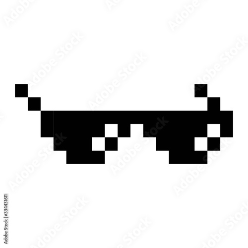Pixel sunglasses pixel art cartoon retro game style