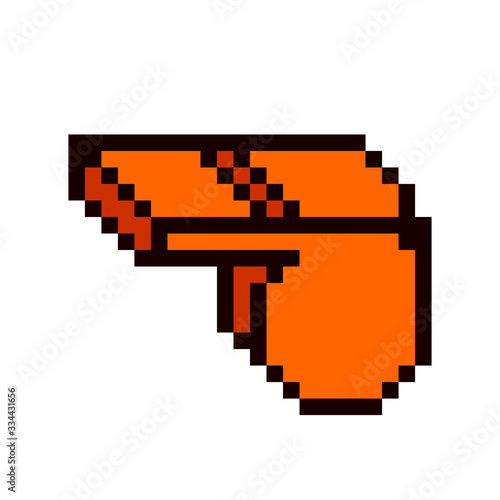 vector pixel art whistle sport referee cartoon retro game style set