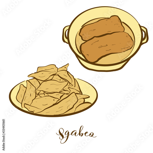 Colored drawing of Sgabeo bread