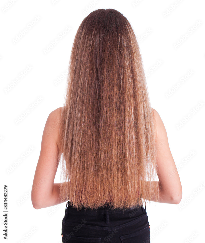 Naklejka premium Back rear view blonde hair girl