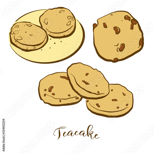 Colored drawing of Teacake bread