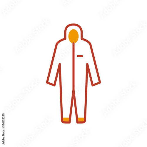 safety suit icon, half line half color style