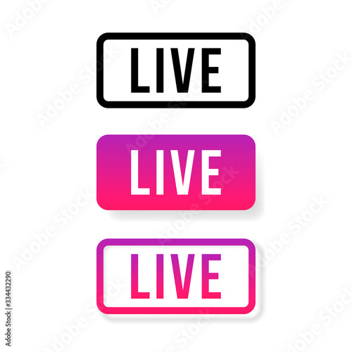 Live Stream sign, emblem, logo. Vector Illustration. Social media icon live streaming