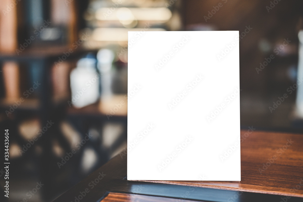 Mock up acrylic frame posters pattern template forms background, blank menu frame on table in coffee shop stand for your text of display your product Mock up acrylic frame posters pattern template forms background, blank menu frame on table in coffee shop stand for your text of display your product