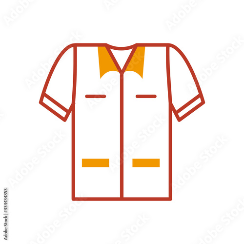 safety shirt icon, half line half color style