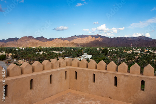 Inside al Rustaq fort close to Al Hajir mountains between Nizwa and Mascat in Oman photo