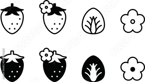 かわいい苺のアイコンのセット イラスト ベクター イチゴの花 Stock Vector Adobe Stock かわいい苺のアイコンのセット イラスト ベクター イチゴの花 Stock Vector Adobe Stock
