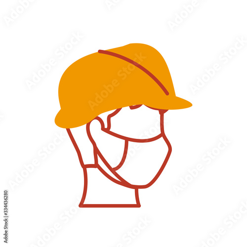 nuclear sign icon, half line half color style