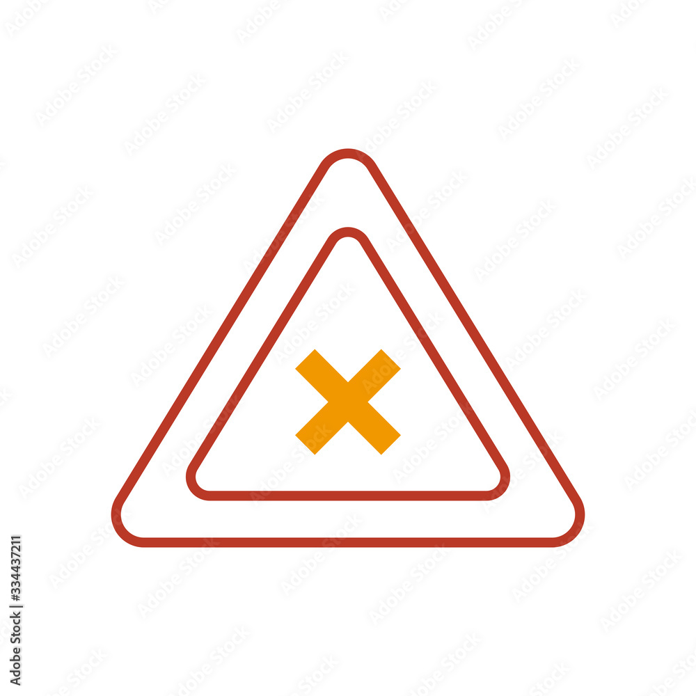 not cross sign icon, half line half color style not cross sign icon, half line half color style