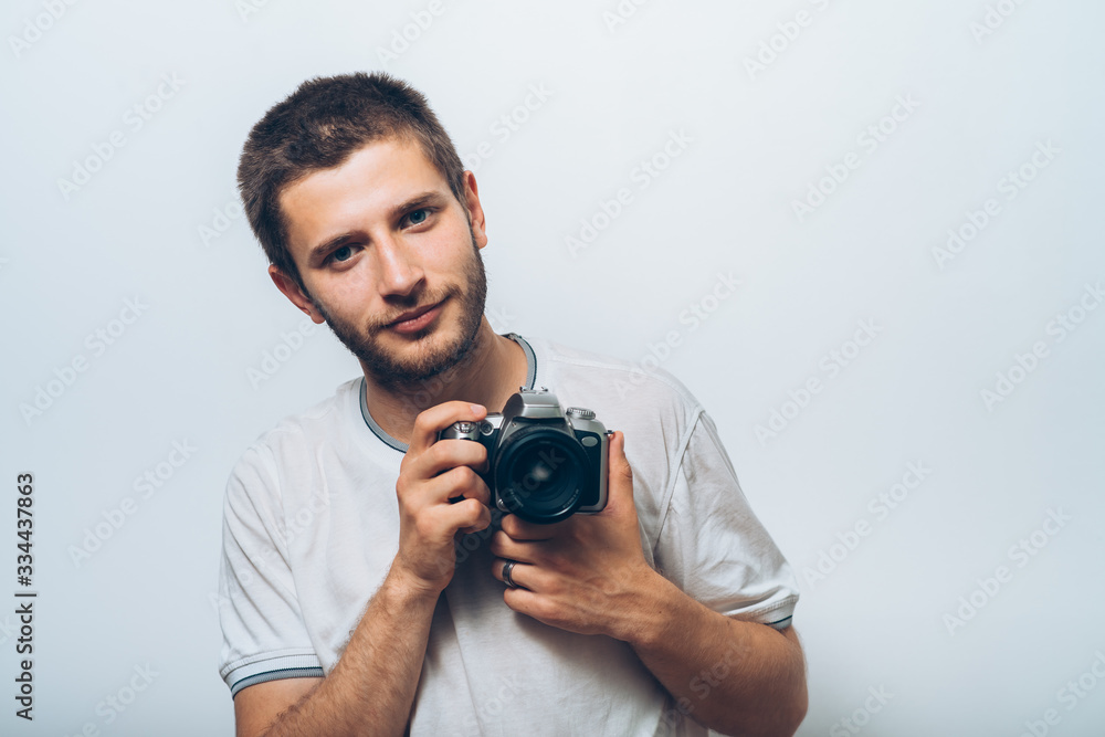 A man with a camera A man with a camera