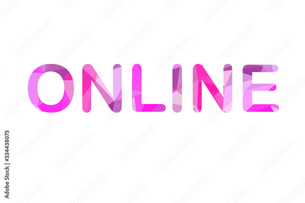 inscription ONLINE to Low Poly in English inscription ONLINE to Low Poly in English