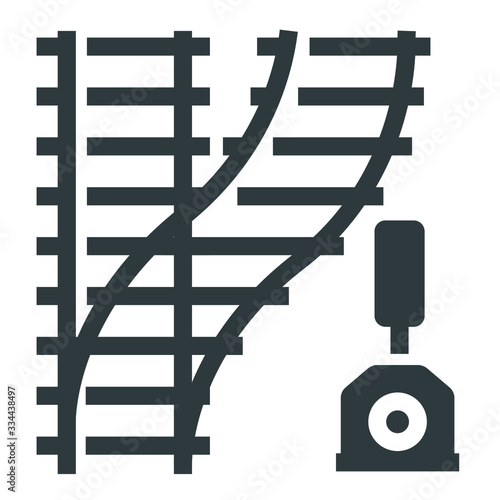  railway road black icon on white background
