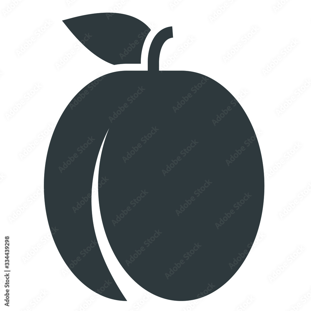 plum black icon on white background plum black icon on white background