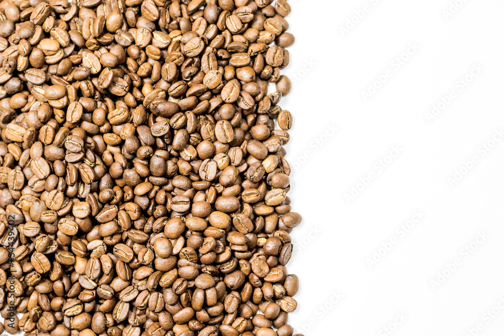 Fototapeta premium Coffee and seeds on a white background